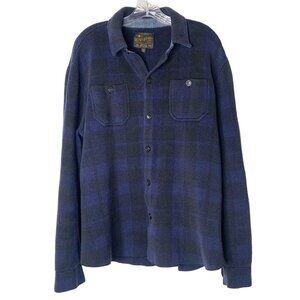 Lucky Brand Thick Cotton Long Sleeve Button Up Plaid Shirt Blue Plaid Mens L